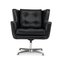 Vintage Danish Black Leather Swivel Chair by Skjold Sorensen, Image 9