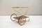Vintage Hollywood Regency Gold-Colored Mahogany Trolley, 1960s, Image 3