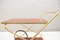 Vintage Hollywood Regency Gold-Colored Mahogany Trolley, 1960s, Image 6