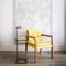Bacco Carver Chair aus natürlichem Nussholz mit Lino-Bezug von Casa Botelho 3