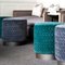 Velvet Tresse & Brass Diana Pouf by Casa Botelho, Image 2