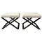 Blackened Steel and Bouclé Stool by Casa Botelho 1