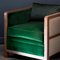 Cuscino verde in pelle con motivo geometrico di Casa Botelho, Immagine 8