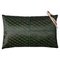 Seaweed Green Patterned Cowhide Cushion with Leather Zip Tassels by Casa Botelho 1