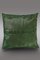 Seaweed Green Patterned Cowhide Cushion with Leather Zip Tassels by Casa Botelho, Image 3