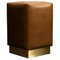 Ultra-Leather & Brass Ermes Pouf by Casa Botelho 1