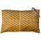 Mustard Patterned Cowhide Cushion with Suedette Back & Leather Zip Tassels by Casa Botelho 1