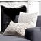 Winter White Patterned Cowhide Cushion with Leather Zip Tassels by Casa Botelho 6