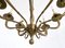 Lámpara de araña de latón con 10 brazos, años 40, Imagen 12