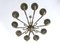 Ten-Arm Brass Chandelier, 1940s 8