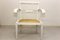 Weiß lackierter Jugendstil Armlehnstuhl aus Buchenholz von Josef Hoffmann 20