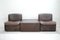 Vintage DS12 Modular Brown Leather Sofa from de Sede, Set of 6 10