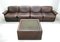 Vintage DS12 Modular Brown Leather Sofa from de Sede, Set of 6 2