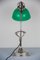 Lámpara de mesa Art Déco de níquel y vidrio, años 20, Imagen 6