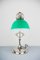 Lámpara de mesa Art Déco de níquel y vidrio, años 20, Imagen 3