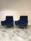 Chaises Lady Mid-Century en Velours Bleu par Marco Zanuso, Set de 2 3