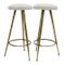 Italian Brass & Wool Bouclé Stools by Gio Ponti, 1950s, Set of 2, Image 2