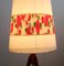 Teak Tripod Floor Lamp with Rose Motifs, 1950s 2