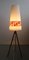 Teak Tripod Floor Lamp with Rose Motifs, 1950s 6