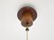 Vintage Danish Glass & Wood Pendant Lamp, Image 3