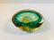 Sommerso Schale aus grünen & gelbem Muranoglas, 1960er 1