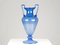 Große italienische Vintage Vase aus blauem Muranoglas 3