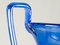 Große italienische Vintage Vase aus blauem Muranoglas 6