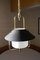 Lampada da soffitto Mid-Century a lanterna in ottone e vetro opalino, Immagine 2