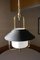 Mid-Century Deckenlampe in Laternen-Optik aus Messing & Opalglas 2