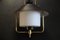 Lampada da soffitto Mid-Century a lanterna in ottone e vetro opalino, Immagine 4