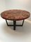 Modernist Round Wood & Resin Table with Iron Base, 2000s 7