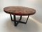 Modernist Round Wood & Resin Table with Iron Base, 2000s 3