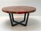 Modernist Round Wood & Resin Table with Iron Base, 2000s 5