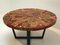 Modernist Round Wood & Resin Table with Iron Base, 2000s 8