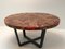 Modernist Round Wood & Resin Table with Iron Base, 2000s 6