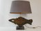 Lámpara de mesa francesa brutalista en forma de pez de bronce y mármol, años 70, Imagen 13
