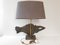 French Brustalist Fish-Shaped Bronze & Marble Table Lamp, 1970s 11