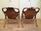 Vintage Cowhide & Bamboo Easy Chairs, 1970s, Set of 2 3