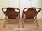 Vintage Cowhide & Bamboo Easy Chairs, 1970s, Set of 2, Image 3
