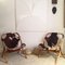 Vintage Cowhide & Bamboo Easy Chairs, 1970s, Set of 2 10