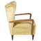 Italian High Back Golden Velvet Lounge Chairs by Gio Ponti, 1930s, Set of 2 3