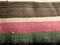Pink-Green-Brown-White Striped Lumbar Kilim Pillow by Zencef, 2014 5