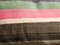Pink-Green-Brown-White Striped Lumbar Kilim Pillow by Zencef, 2014 4