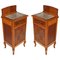 Antique Mahogany & Walnut Inlaid Nightstands, Set of 2 1