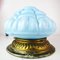 Antique Brass & Opaline Glass Ceiling Lamp 1