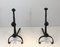 Antique Wrought Iron Andirons with Double Bars, Set of 2, Image 5