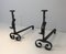 Antique Wrought Iron Andirons, Set of 2 2
