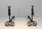 Antique Wrought Iron Andirons, Set of 2 3