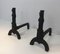 Vintage Cast Iron Andirons, 1940s, Set of 2 2