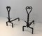 Vintage Twisted Wrought Iron Andirons, Set of 2, Image 2